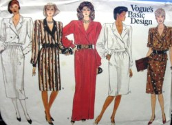 1291 Vogue LOOSE WRAP DRESS LENGTHS,TOP,  SKIRT 70S PATTERN 8-12 or 14-18 Choice uncut